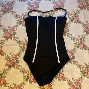 Women’s small black one-piece swimsuit